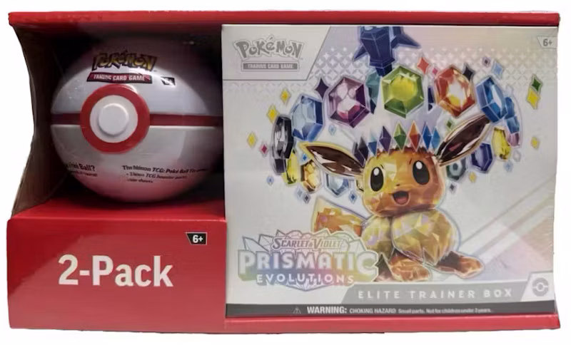 2025 Pokémon Scarlet & Violet Prismatic Evolutions Elite Trainer Box + Pokeball Sam's Club Bundle (Pokeball Color May Vary)