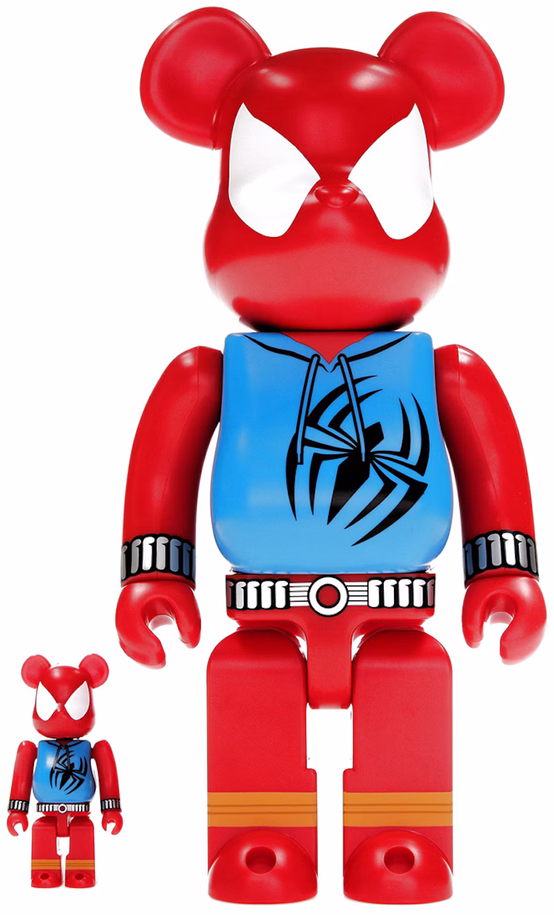 Bearbrick x Marvel Spider-Man Scarlet Spider 100% & 400% Set