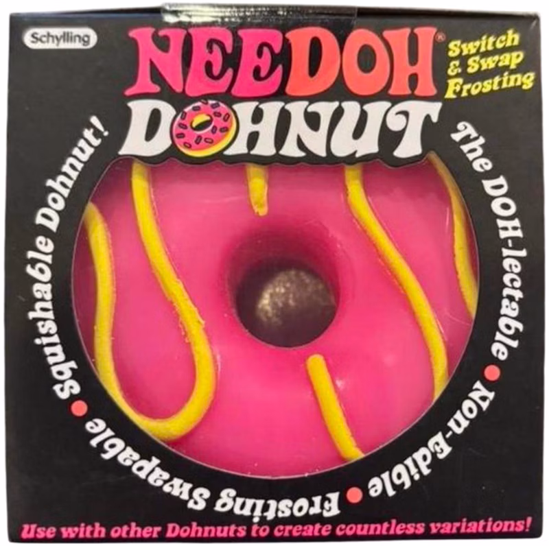 NeeDoh Frosted Dohnut Squishy Fidget Toy Pink