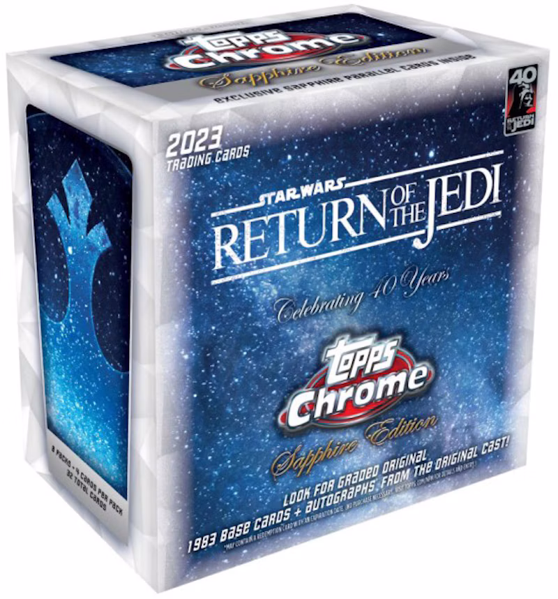 2023 Topps Chrome Star Wars Return of the Jedi 40th Anniversary Sapphire Edition Box