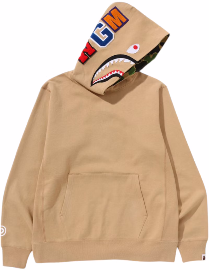BAPE ABC Camo Shark Pullover Hoodie (SS25) Beige