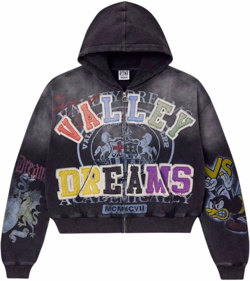 Vale Forever Blasted Zip Up Hoodie Black
