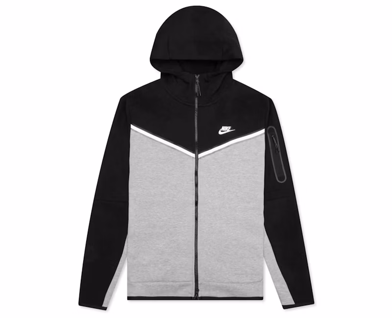 Nike Sportswear Tech Fleece Full-Zip Hoodie Black/Dark Grey Heather/White