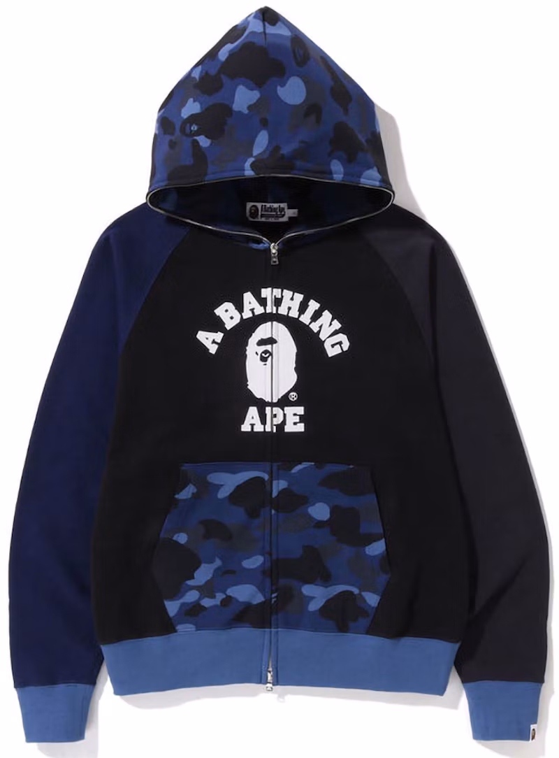 BAPE Color Camo Relaxed Fit Full Zip Hoodie Navy