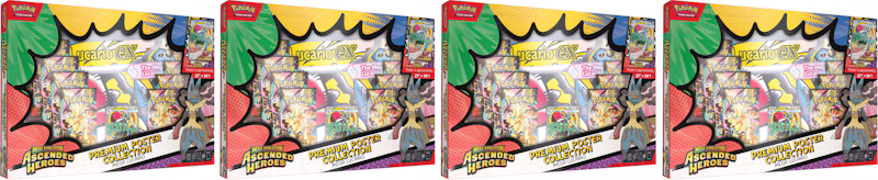 2026 Pokémon Mega Evolution Ascended Heroes Mega Lucario Premium Poster Collection 4x Lot