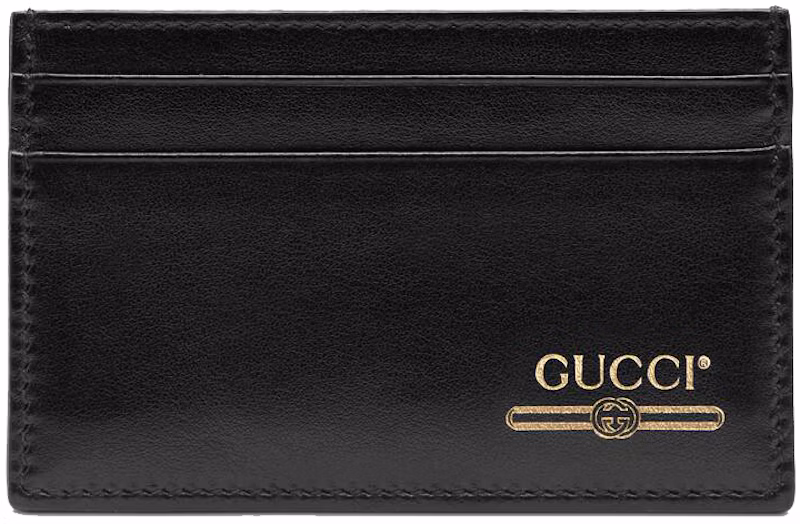 Gucci Leather Card Case with Gucci Logo (4 Card Slot) Black