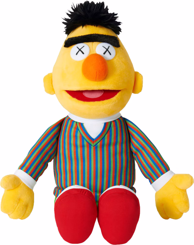KAWS Sesame Street Uniqlo Bert Plush Toy Yellow
