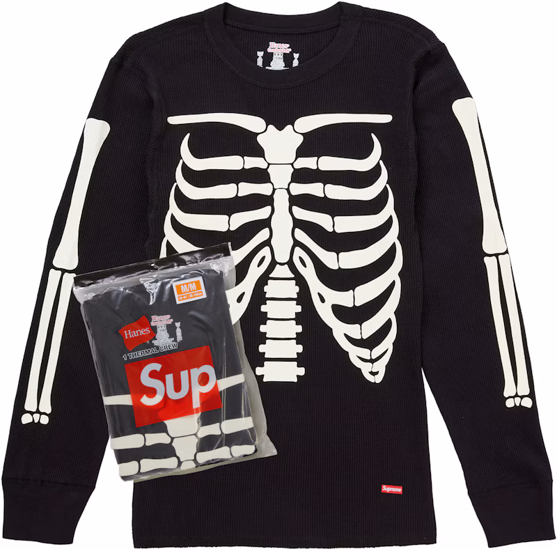 Supreme Hanes Bones Thermal Crew FW25 (1 Pack) Black