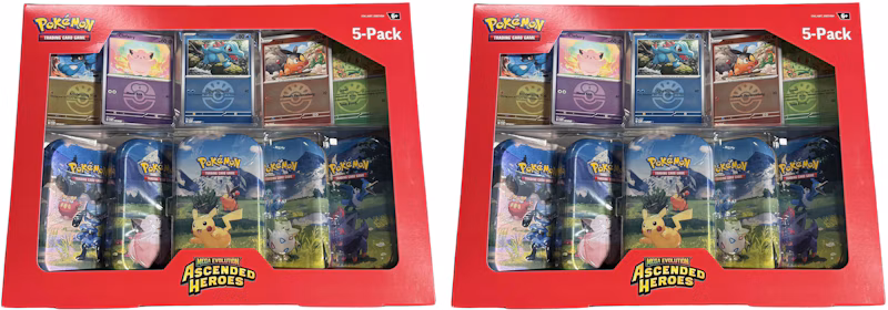 2026 Pokémon Mega Evolution Ascended Heroes Mini Tins 5-Pack Collection (Costco Exclusive) 2x Lot