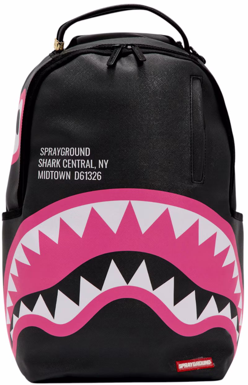 Sprayground Shark Central Pink DLXSV Backpack Black/Pink