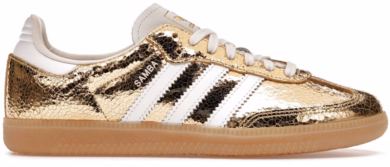 adidas Samba OG Gold Metallic Cracked Leather (Women's)