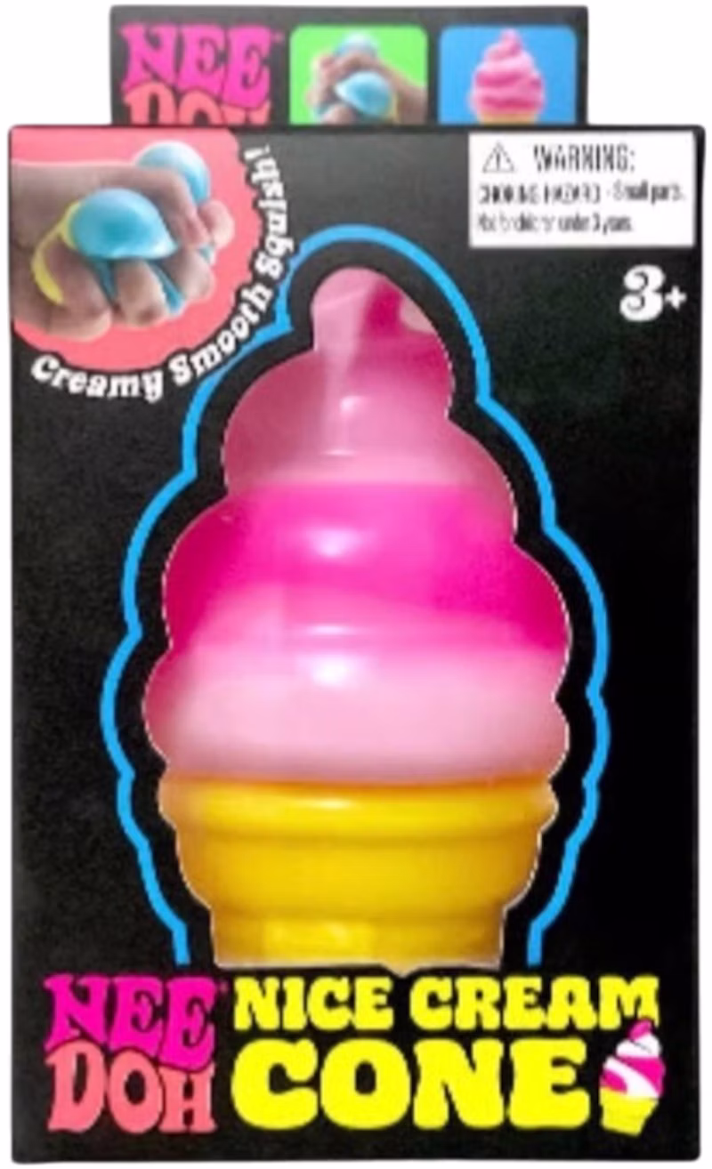 NeeDoh Nice Cream Ice Cream Cone Squishy Fidget Toy Pink