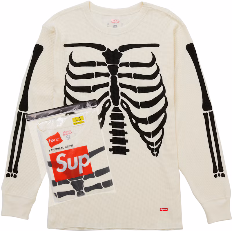 Supreme Hanes Bones Thermal Crew FW25 (1 Pack) White