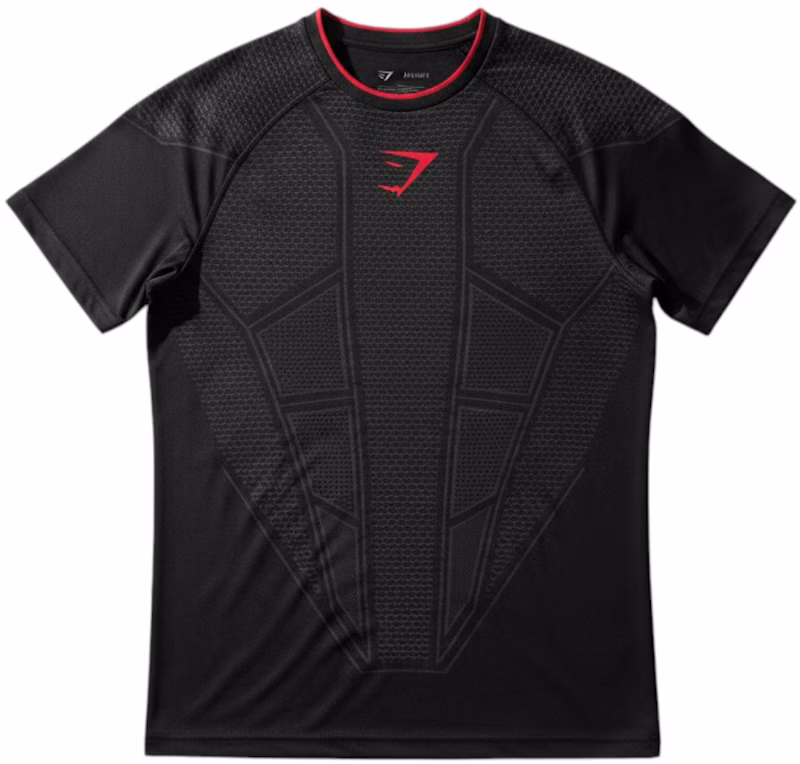 Gymshark Onyx V1 T-Shirt Black/Onyx Grey/Carmine Red