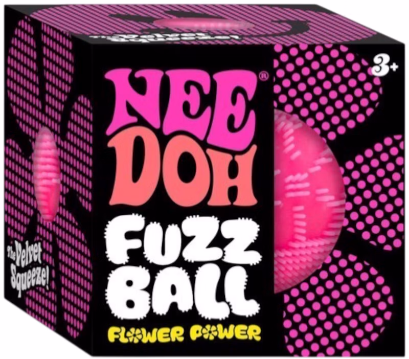 NeeDoh Flower Power Fuzz Ball Squishy Fidget Toy Pink