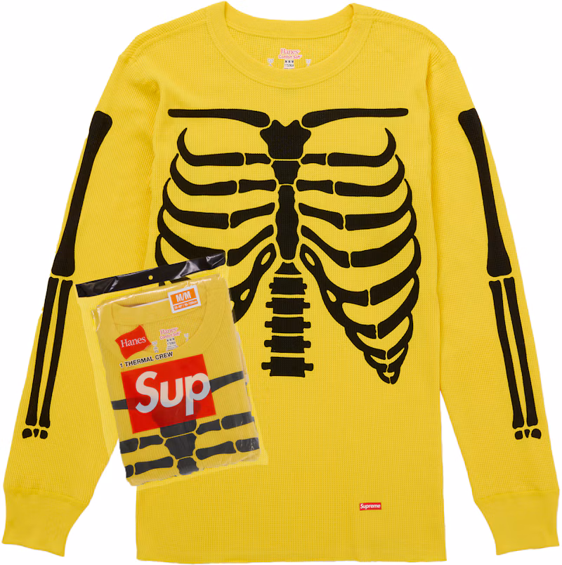 Supreme Hanes Bones Thermal Crew FW25 (1 Pack) Yellow