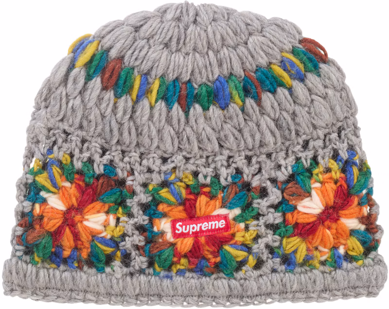 Supreme Crochet Beanie (SS25) Heather Grey