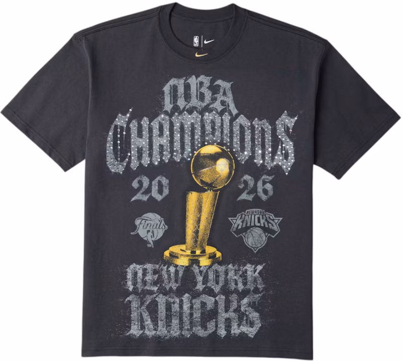 Nike New York Knicks 2026 NBA Finals Champions Authentic On Court T-shirt Grey