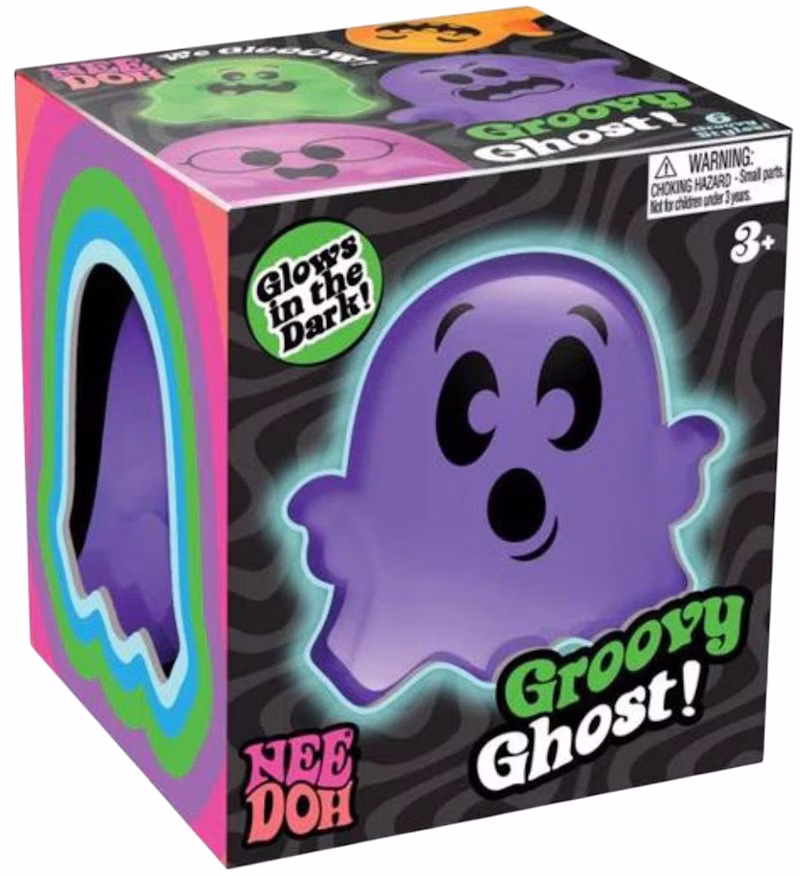 NeeDoh Glowy Ghost Squishy Fidget Toy (Random Facial Expression) Purple