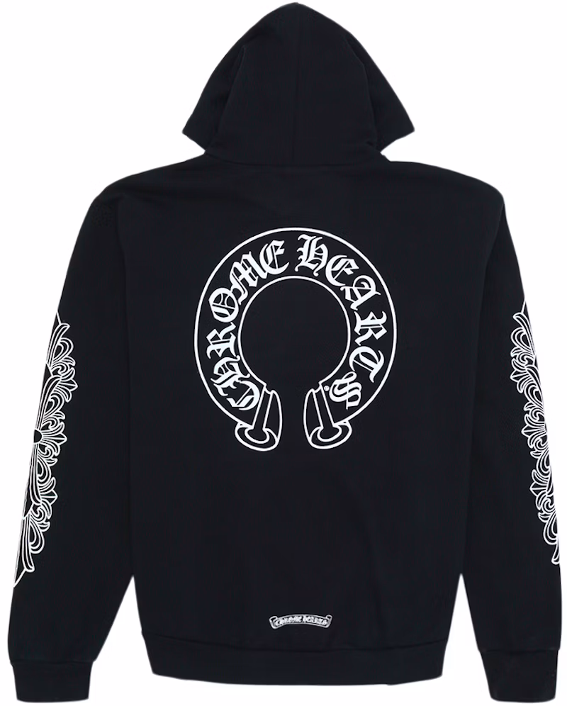 Chrome Hearts Horse Shoe Floral Hoodie Black