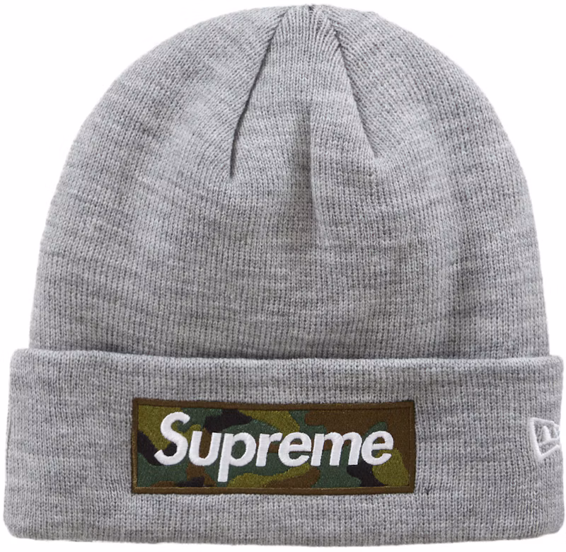 Supreme New Era Box Logo Beanie (FW23) Heather Grey