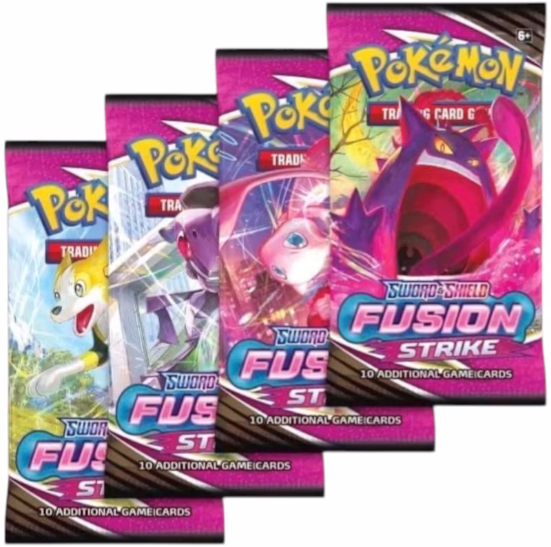 Pokémon Sword & Shield Fusion Strike Booster Pack 4x Lot (Artwork May Vary)