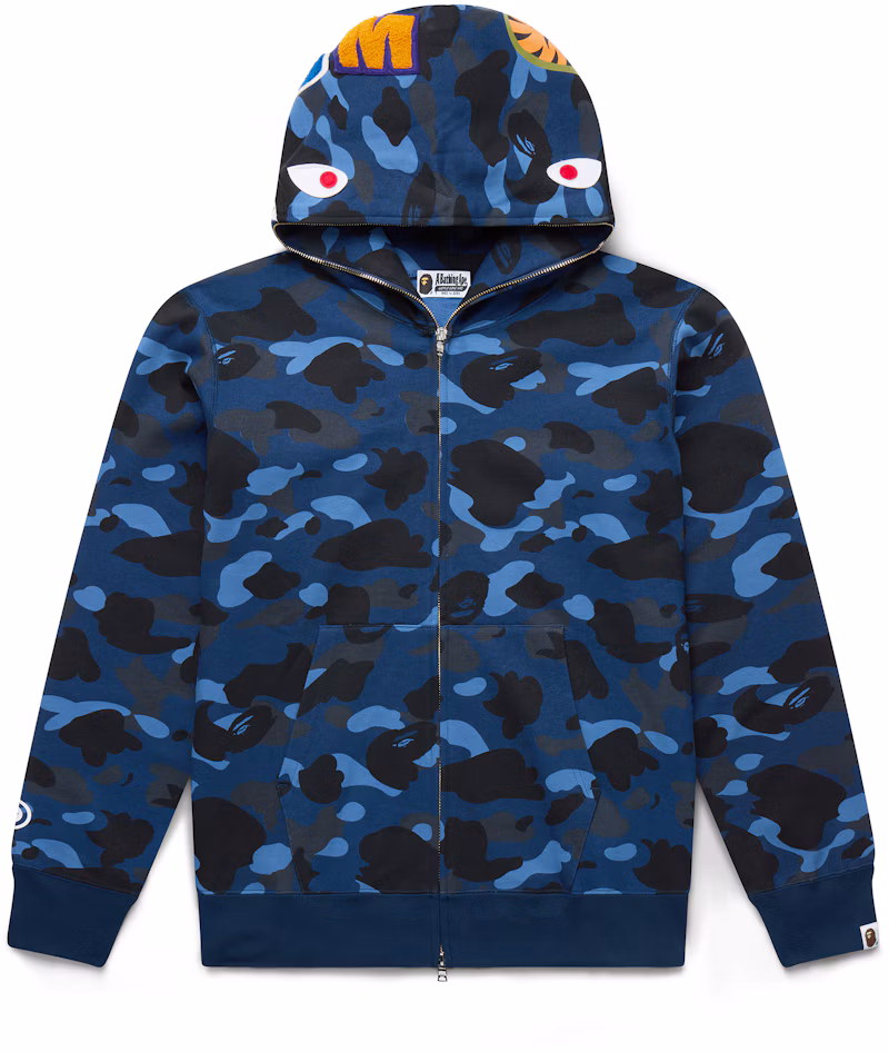 BAPE Color Camo Shark Full Zip Hoodie Blue