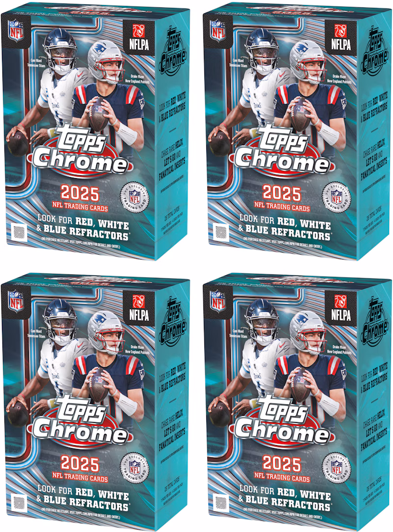 2025 Topps Chrome Football Value Box 4x Lot