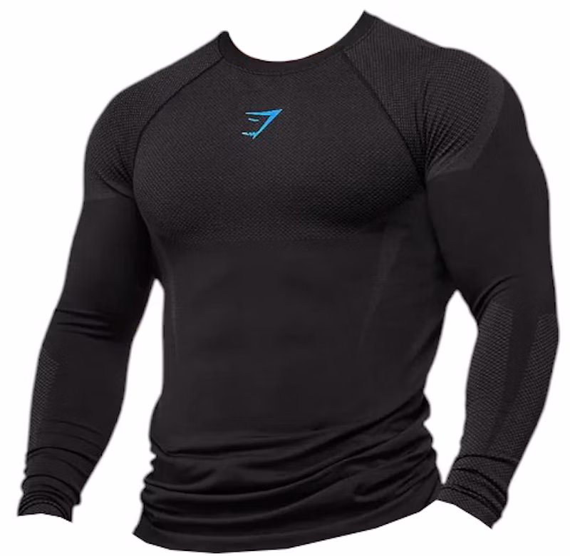 Gymshark Onyx 5.0 Seamless Long Sleeve T-shirt Black/Onyx Grey