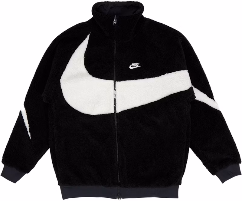 Nike Big Swoosh Reversible Boa Jacket (Asia Sizing) Black White