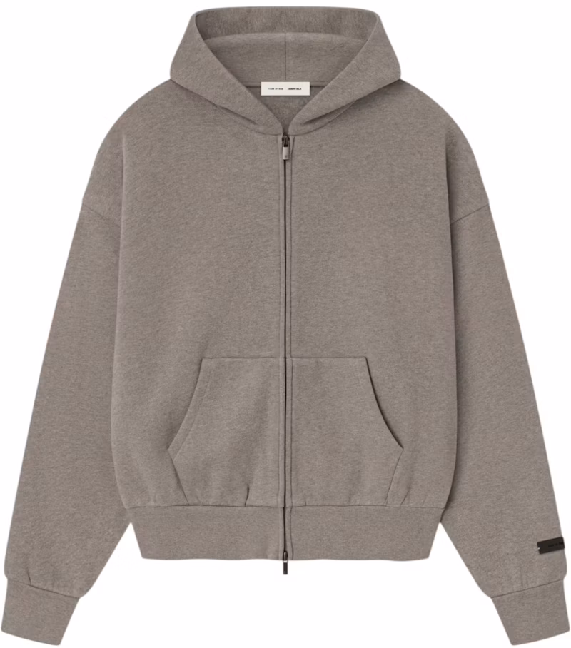 Fear of God Essentials Classic Fleece Zip-Up Hoodie Homestead Heather