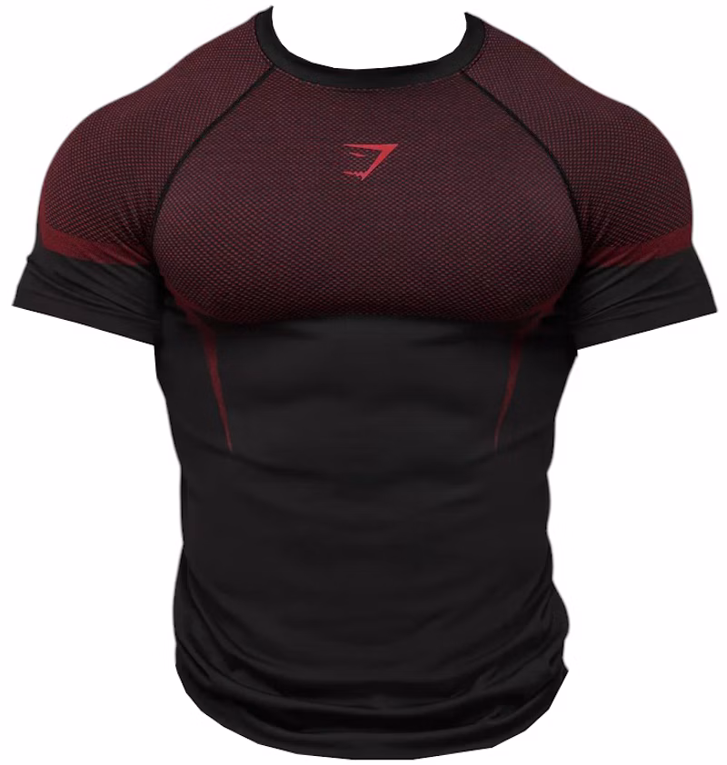 Gymshark Onyx 5.0 Seamless T-shirt Black/Carmine Red