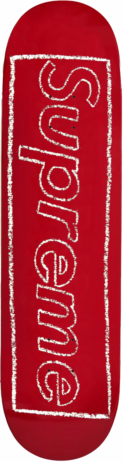 Supreme KAWS Chalk Logo Skateboard Deck Red