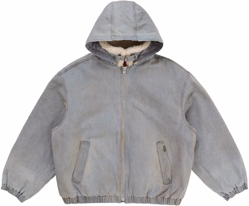 Supreme Faux Shearling Lined Bomber Jacket (FW26) Washed Grey