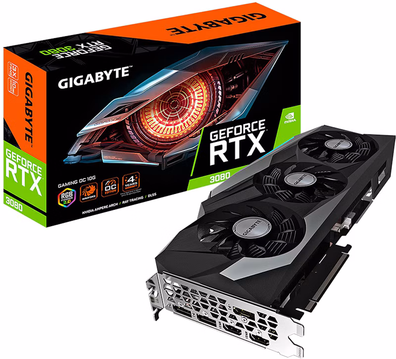 NVIDIA GIGABYTE GeForce RTX 3080 GAMING 10GB OC LHR Graphics Card (GV-N3080GAMING OC-10GD REV2.0)