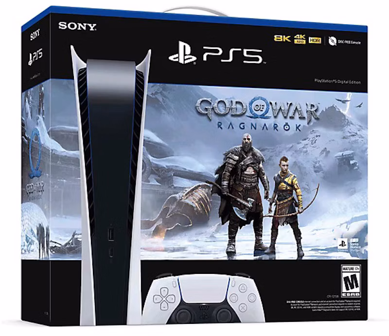 Sony PlayStation 5 PS5 Digital Edition God of War Ragnarök (US Plug) Console Bundle 1000033246