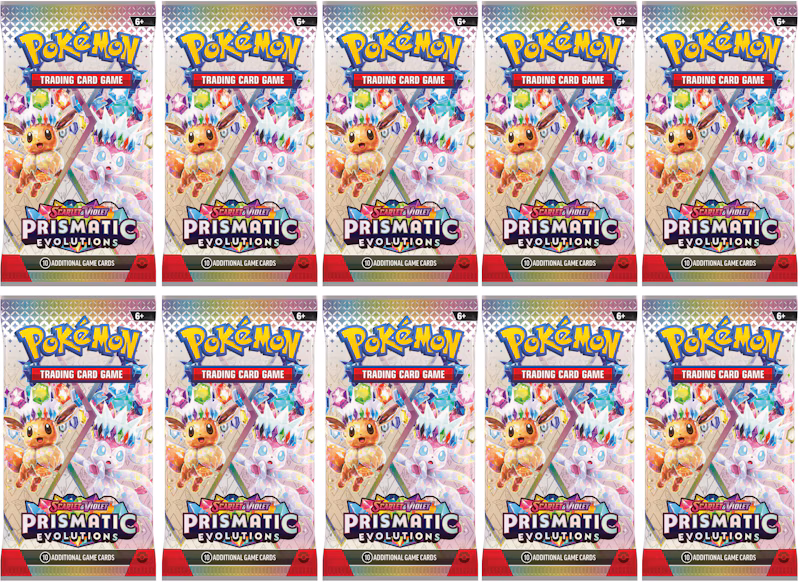 2024 Pokémon Scarlet & Violet Prismatic Evolution Booster Pack 10x Lot