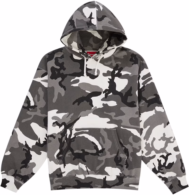 Supreme Satin Applique Hooded Sweatshirt (SS26) Snow Camo