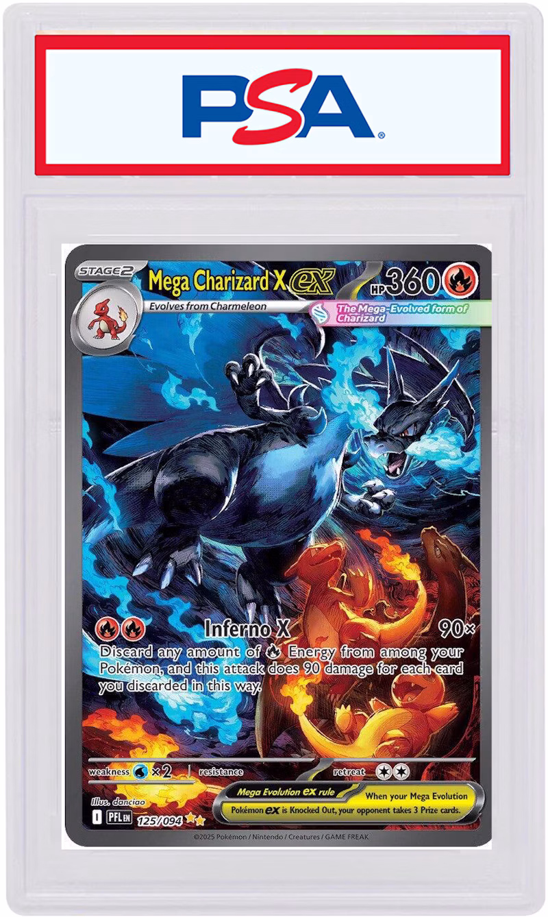 Mega Charizard X ex 2025 Pokémon Phantasmal Flames SIR #125 (PSA or BGS Graded)