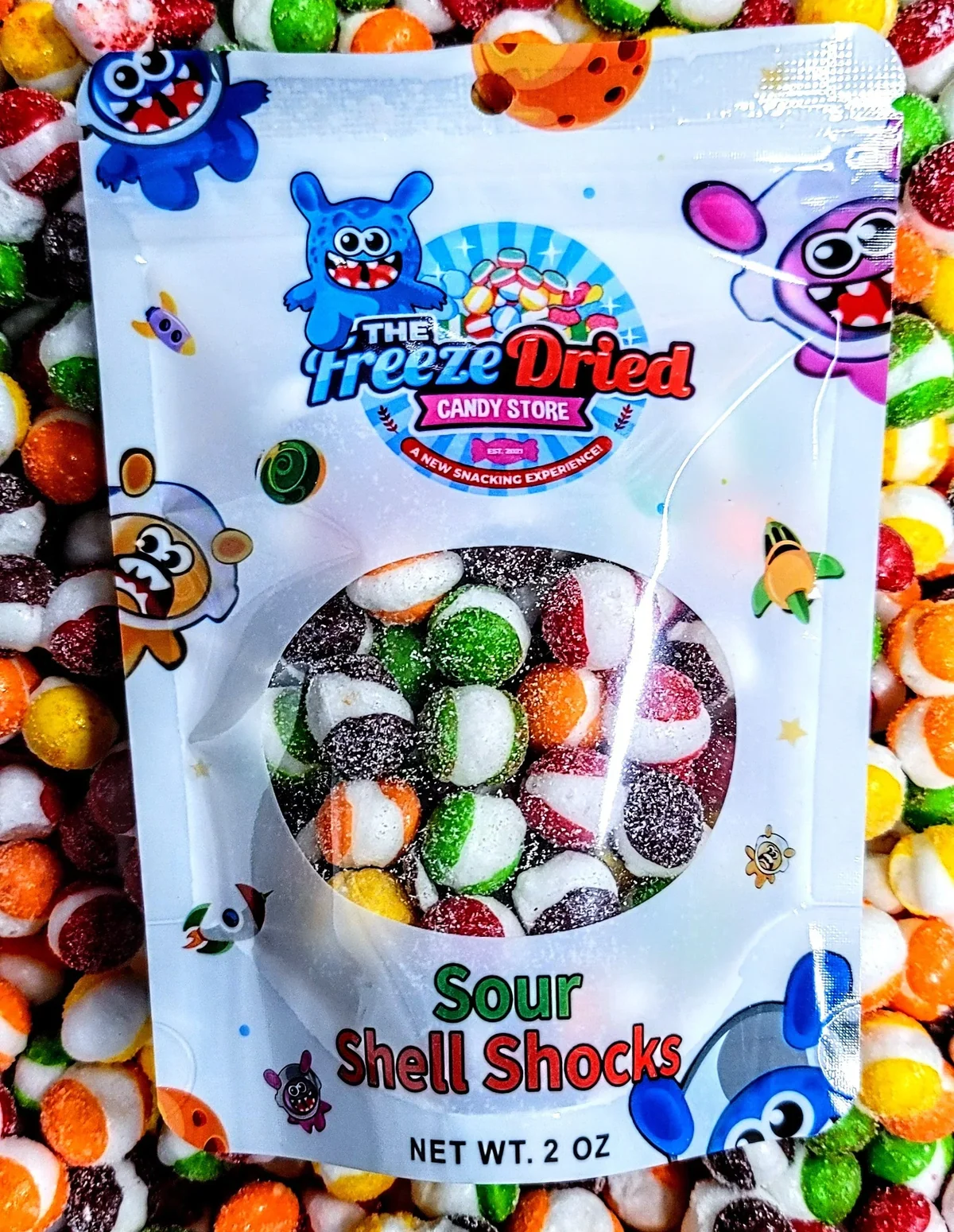 The Freeze Dried Candy Store Freeze Dried Sour Shell Shocks Candy: 2oz