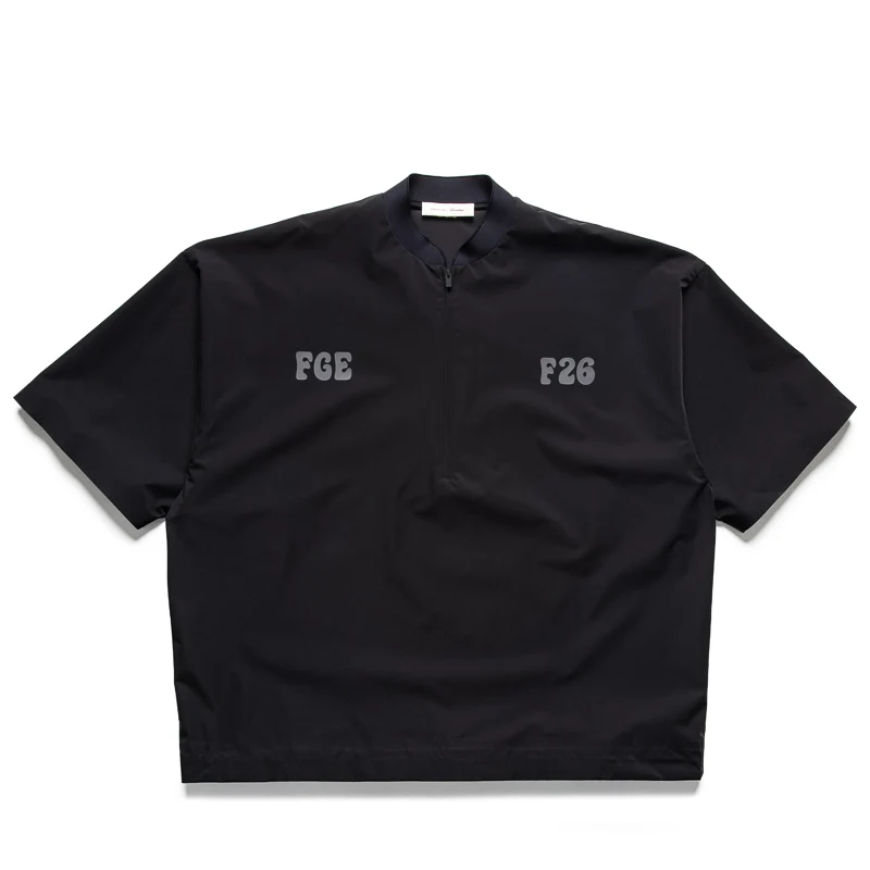 Fear Of God Essentials Half Zip Baseball Shirt - Vintage Black