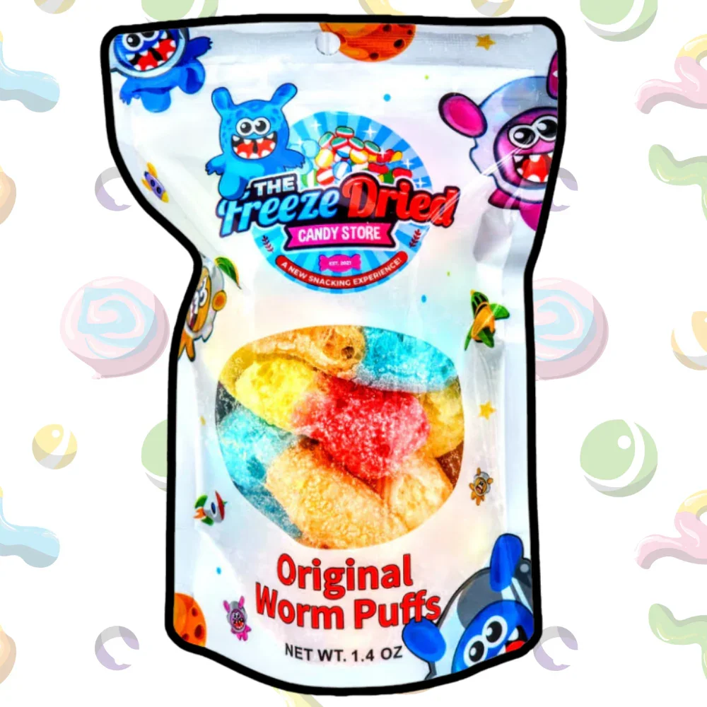 The Freeze Dried Candy Store Freeze Dried Worm Puffs Candy