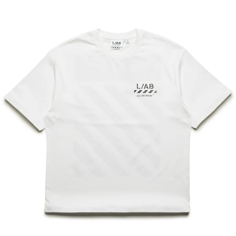 L/AB c/o Off-White Diagonal Oversized Tee - White