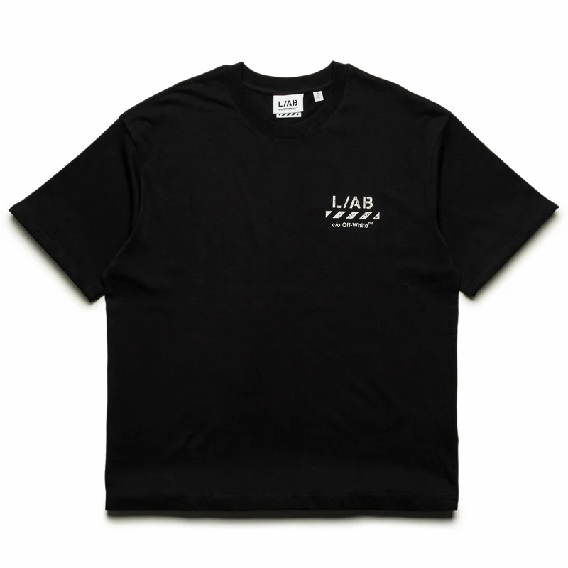 L/AB c/o Off-White Diagonal Oversized Tee - Black