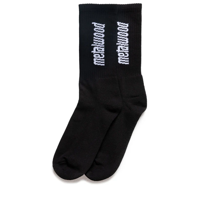 Metalwood Studio Metal Logo Crew Socks - Black
