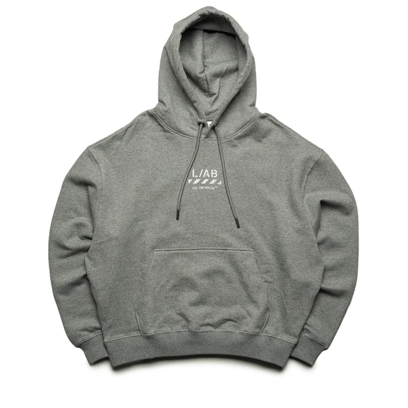 L/AB c/o Off-White Core Diagonal Hoodie - Heather Grey
