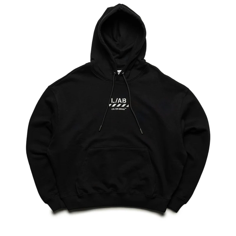 L/AB c/o Off-White Core Diagonal Hoodie - Black