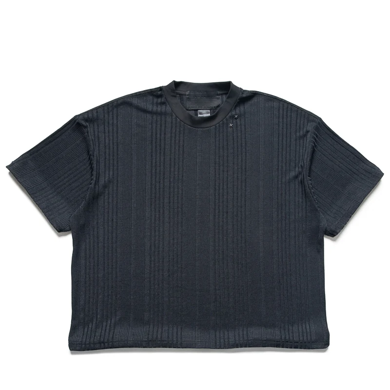 Jungles Stripe Knit S/S Tee - Charcoal
