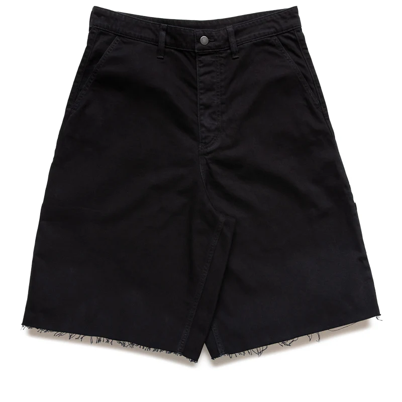Fear Of God Essentials Raw Cut Denim Shorts - Overdyed Black