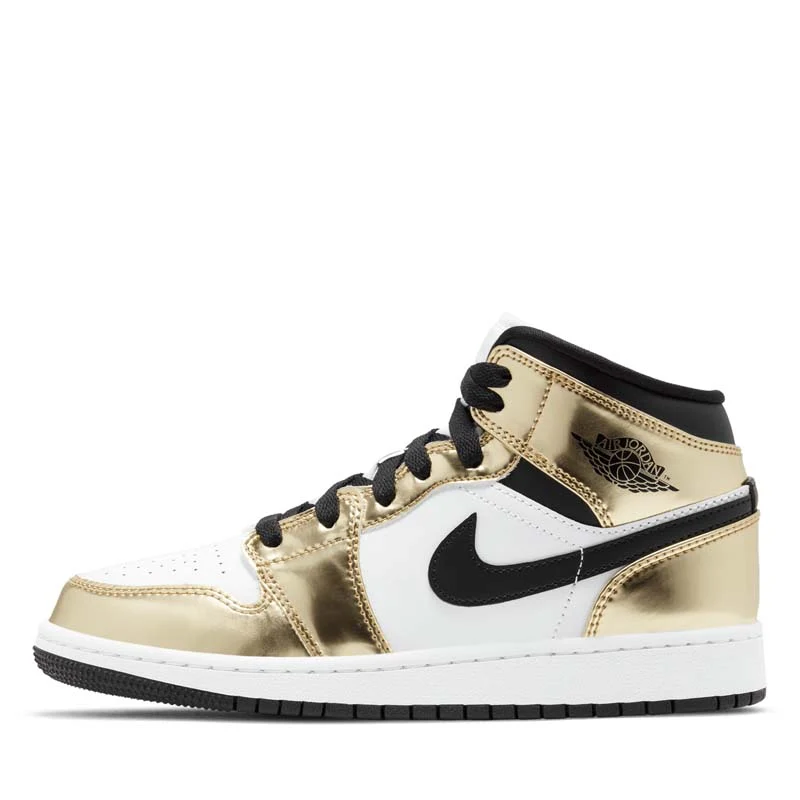 Jordan Brand Air Jordan 1 Mid SE (GS) - Metallic Gold/Black